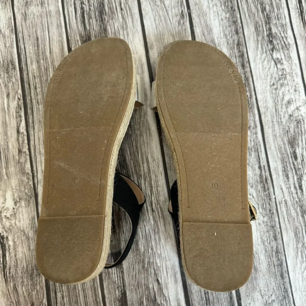Old Navy Women’s Espadrille Platform Sandals Vegan Suede Open Toe Size 10